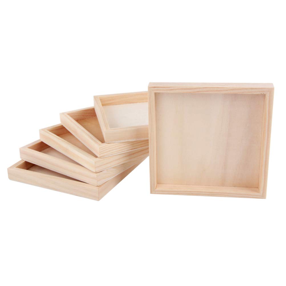 BESPORTBLE 6pcs Unfinished Wooden Serving Trays for Puzzle, Craft, Storage