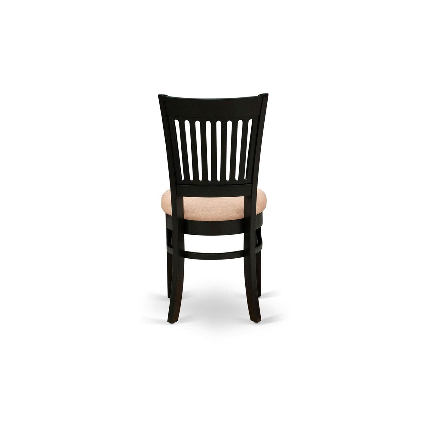 East West Furniture VAC-BLK-C Vancouver Dining Chairs - Linen Fabric Upholstered Wood Chairs, Set of 2, Black