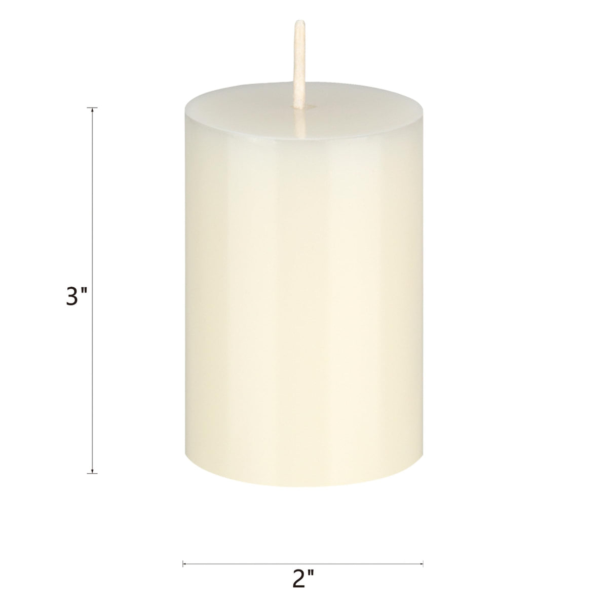 Mega Candles 3 pcs Unscented Solid Ivory Pillar Candles, Hand Poured Premium Wax Candle 2 Inch x 3 Inch, Home Décor, Spas, Weddings, Occasions, Party, Centerpieces, Holidays, Vigils, Prayers
