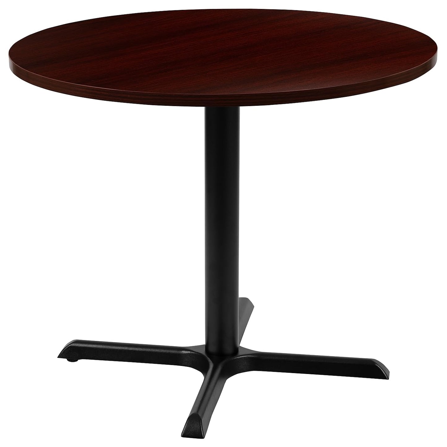 Flash Furniture Chapman 36" Round Multi-Purpose Conference Table with Cross Base in Mahogany