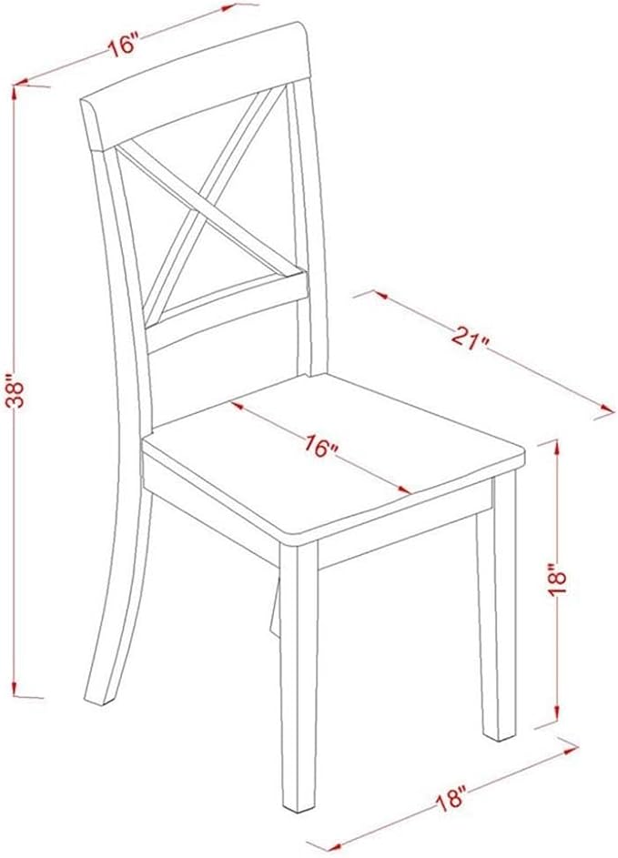 East West Furniture BOC-MAH-W Boston Dining Chairs