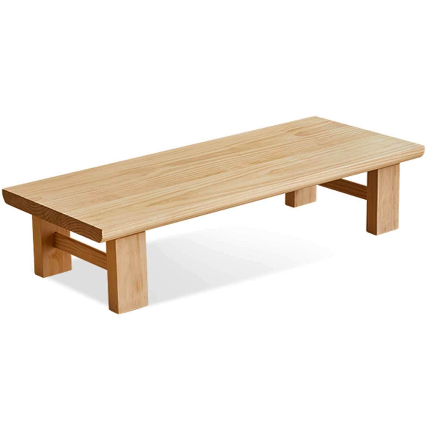 Japanese Style Solid Wood Coffee Table - Zen Tatami Low Table, New Chinese Design, 70.9" Long Balcony Floor Table, Elegant Wood Finish for Living Room & Office