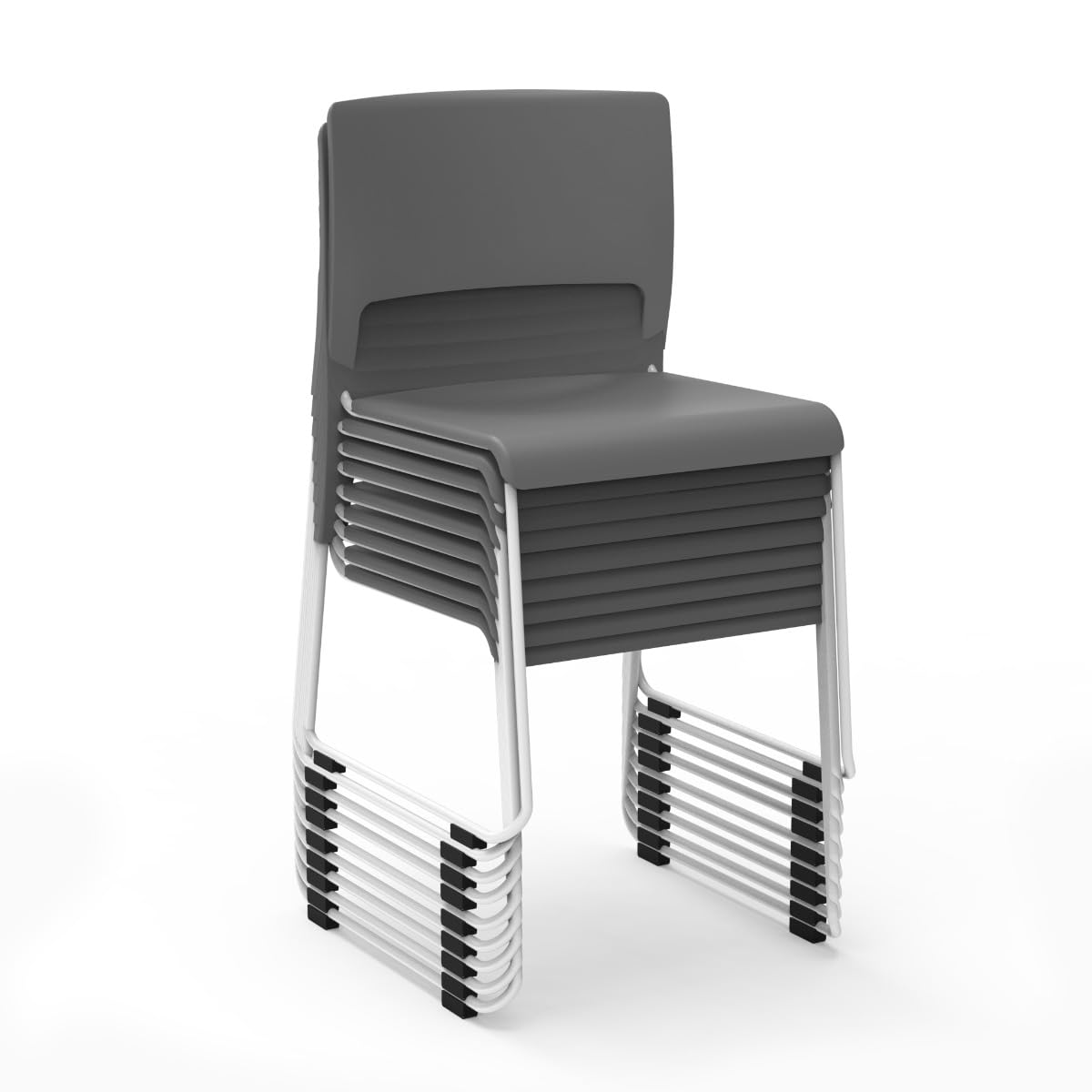 LUXOR - STUDENT-STK1PK Luxor Lightweight Stackable Student Desk and Chair Slate Gray / White