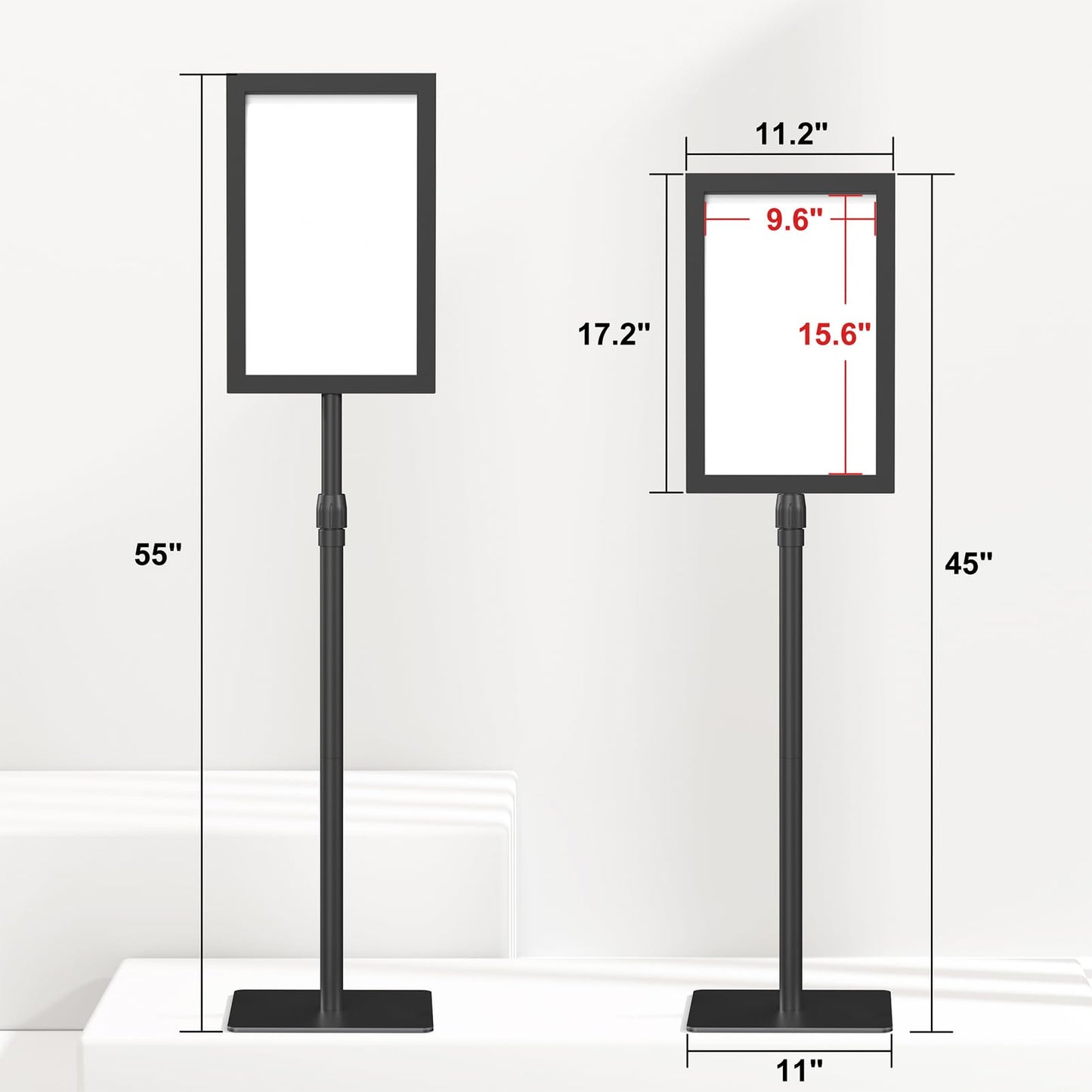 Relx Standing Sign Holder 11 x 17, Adjustable Pedestal Sign Stand, Double-sided Floor Signage Stands for Outdoor Indoor Poster Display