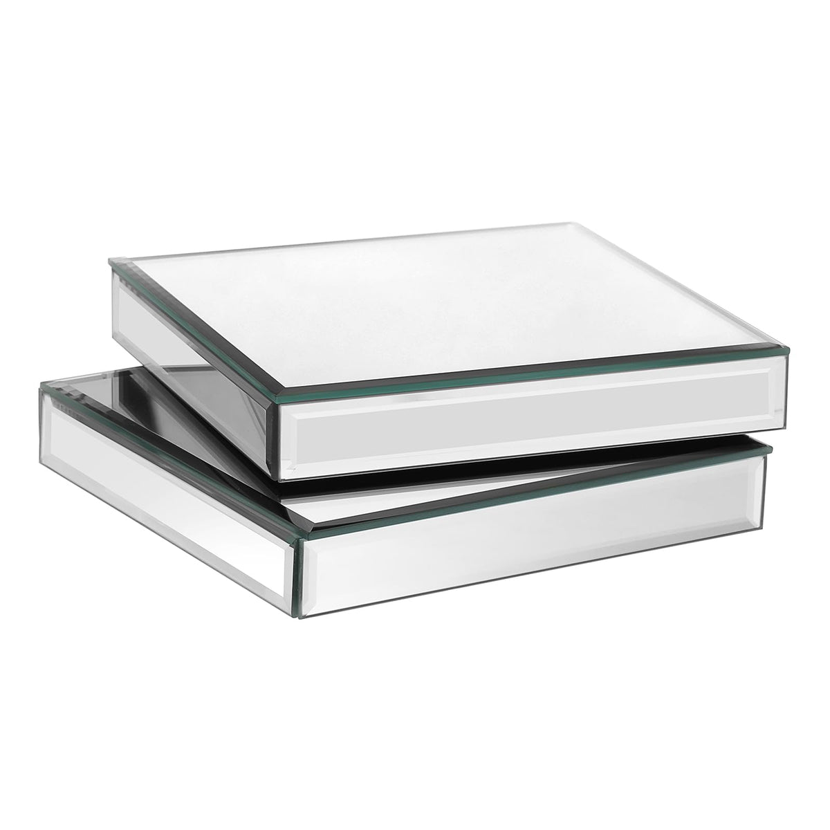 Hipiwe Mirrored Risers for Display Glass Figures Display Stand Base Collectibles Showpeice Table Display Platform for Decorative Pieces Jewelry Perfume Showcase Photography Props, 5.7" x2 Packs