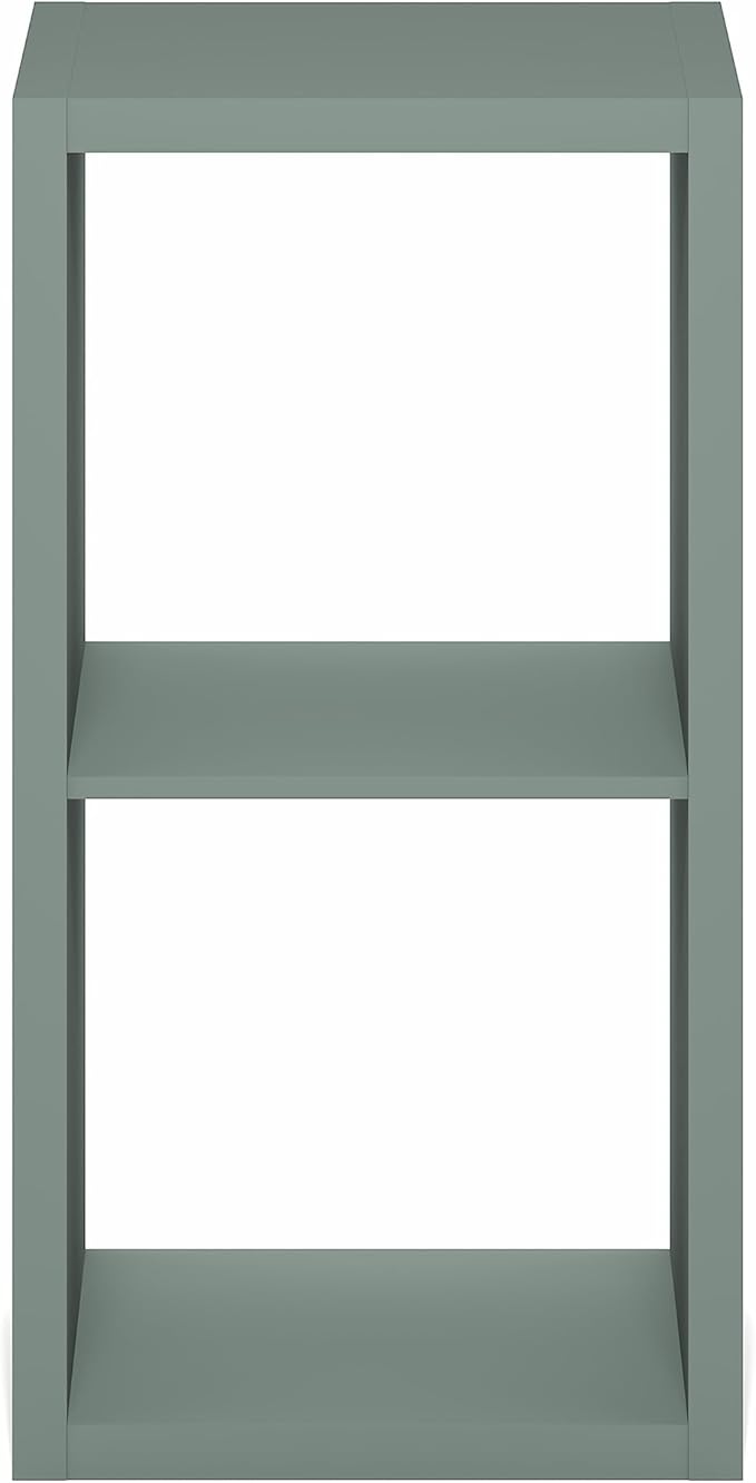 Furinno Cubicle Book Shelf, 2-Cube Bookshelf, Extra Thick Frame Horizontally &
