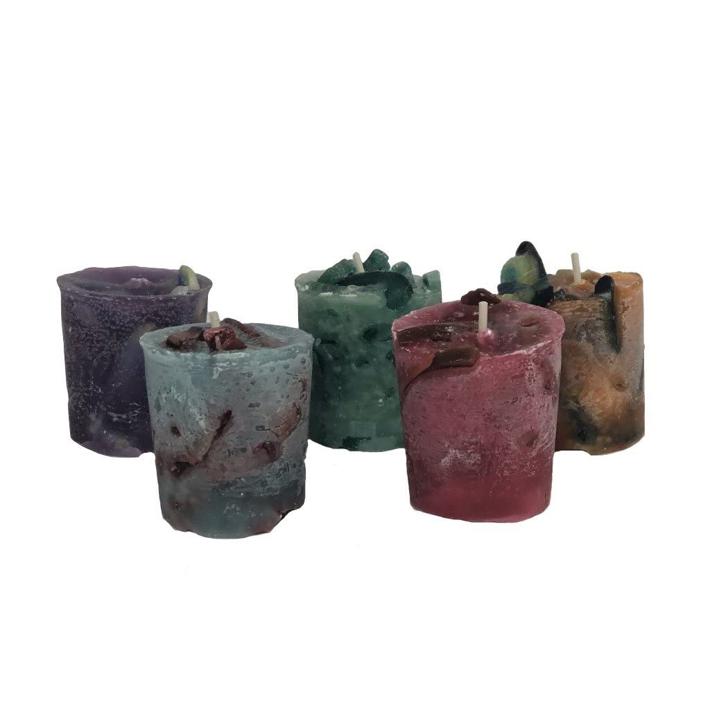 Candlestock Handmade Colorful Recycled Wax Unscented Votive Candles- 4 or 8 Pack (4 Count)