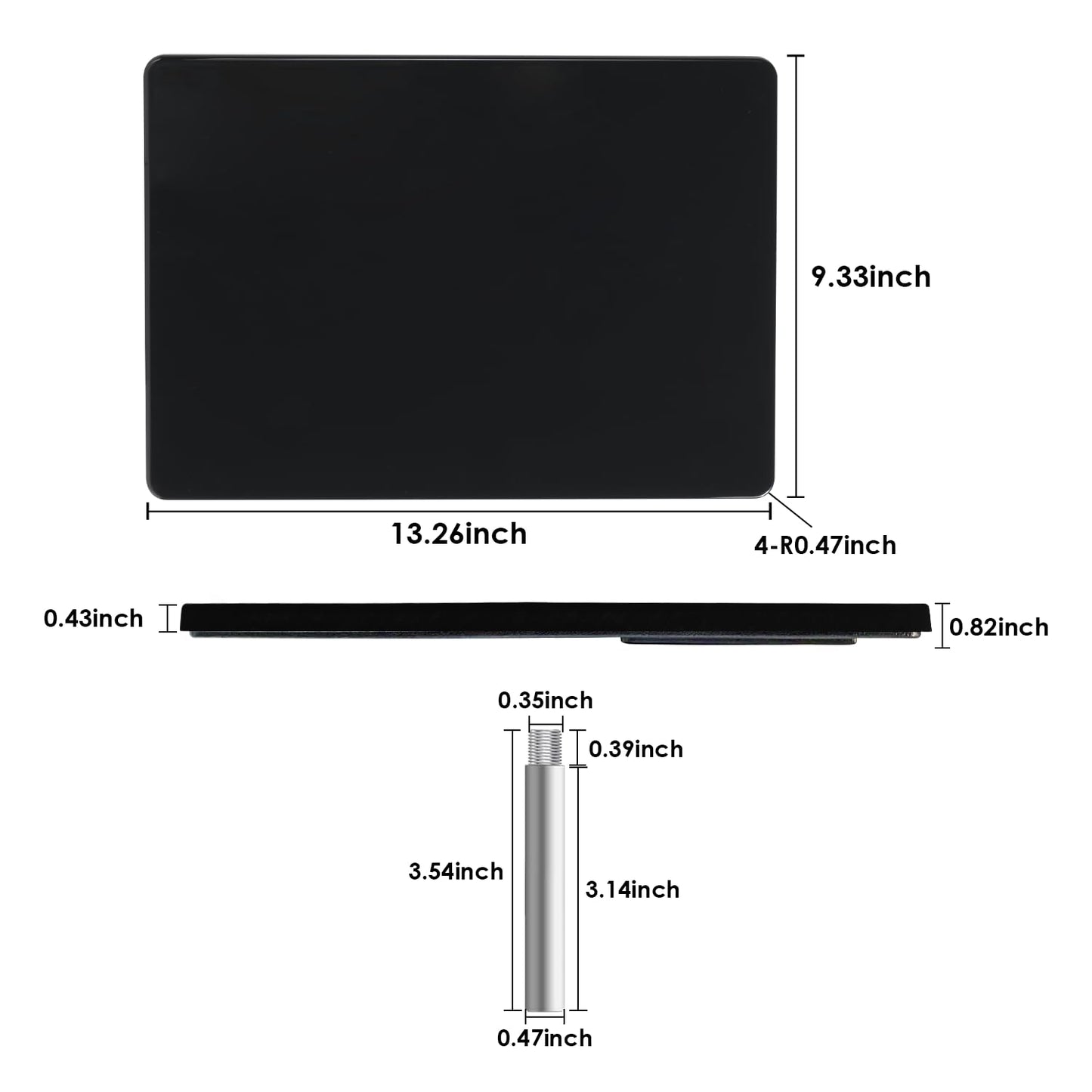 Weilianda Home Theater Seating Series Swivel Tray Table for Wei lianda Home Theater Seat Compatible with 0.47 inch Holes Matte Black