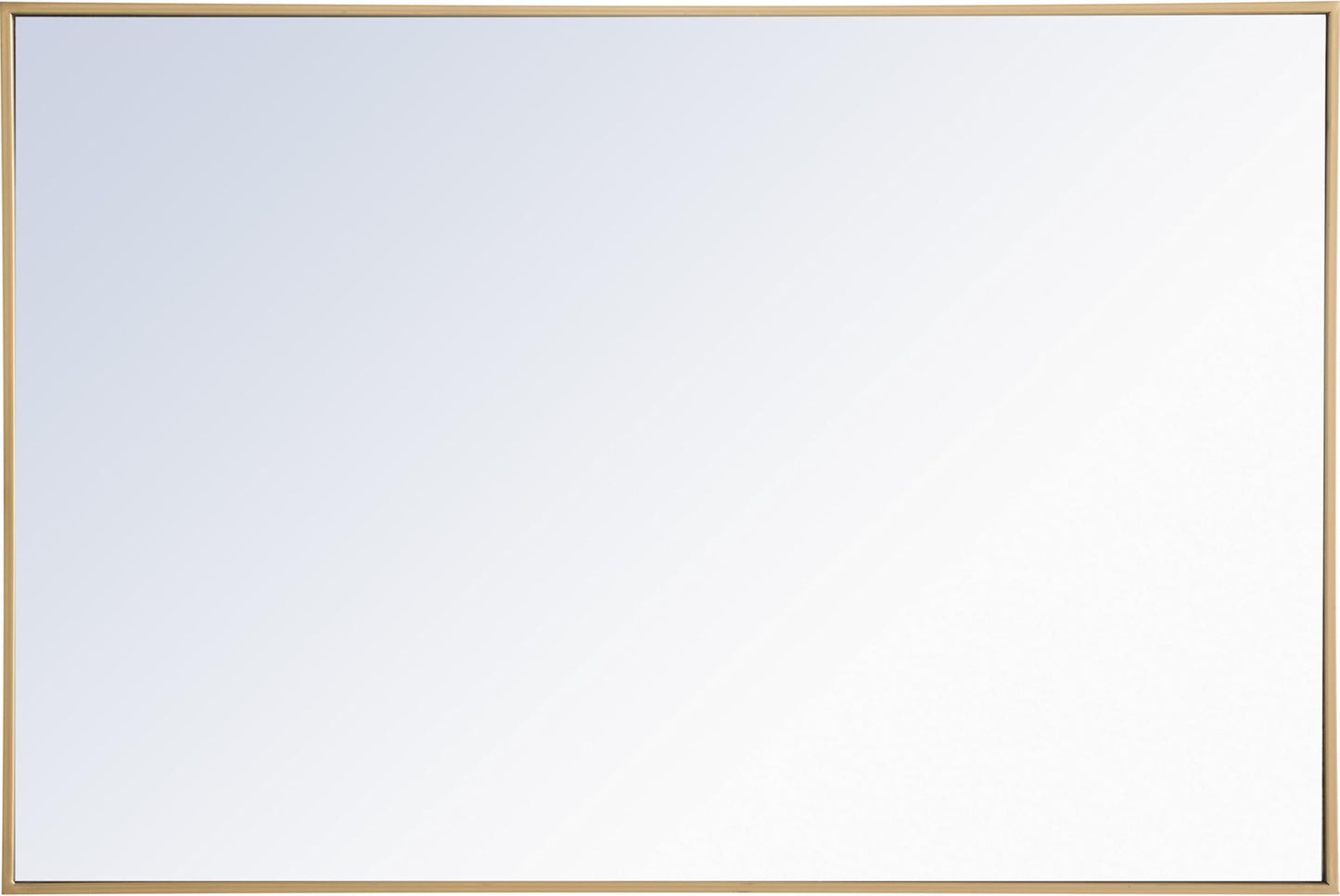 Elegant Decor Monet 42" x 28" Rectangle Metal Frame Mirror in Silver