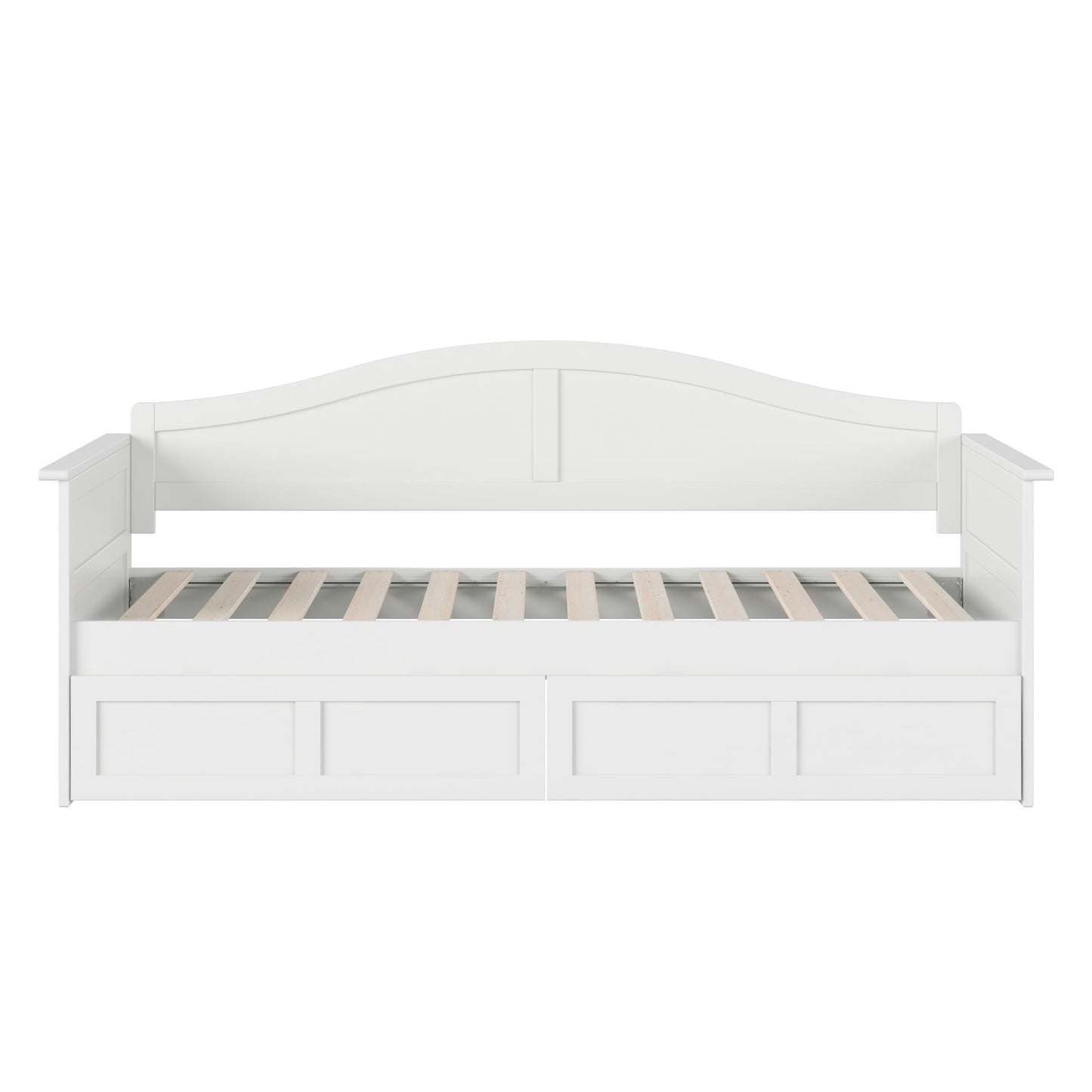 AFI, Acadia Twin Size Wood Daybed Frame with 2 Storage Drawers, White