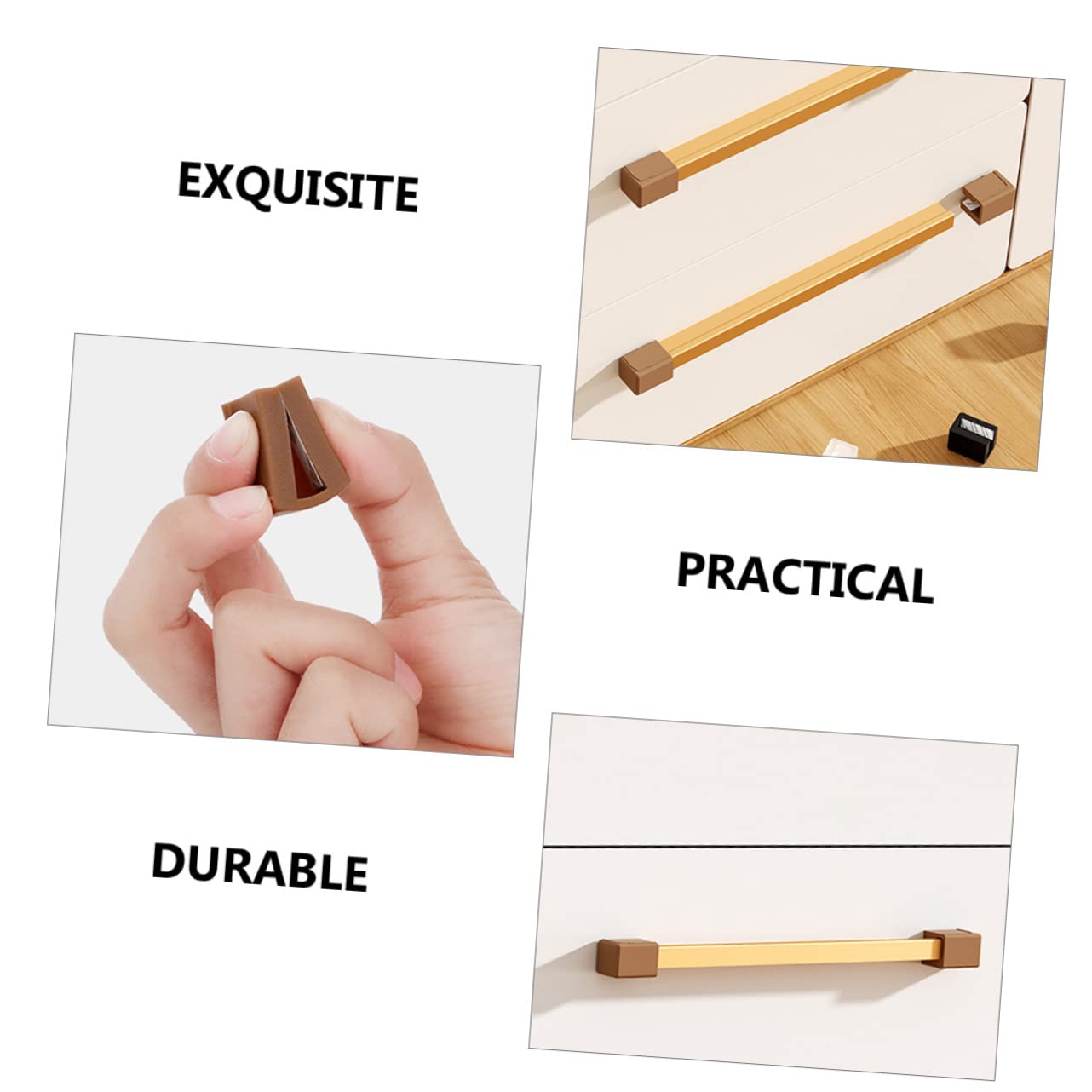 IWOWHERO 6Pcs Pulls for Safety Silicone Corner Protectors Shape Cabinet Proofing Boy Girl Safety Door Knob Covers Collision Furniture Handles