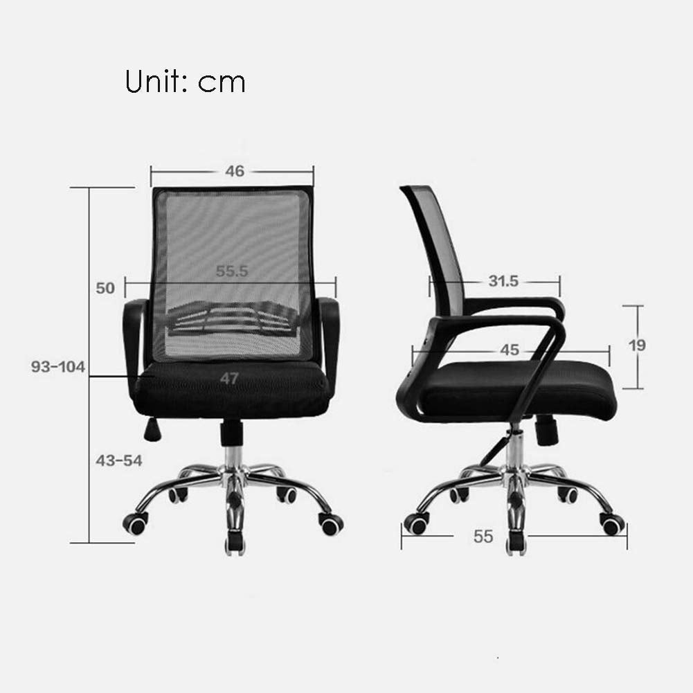 Office Mesh Desk Chair Adjustable Armrests Back Support Ergonomic Swivel Rotate Home Visitor Chair (Color : Red)