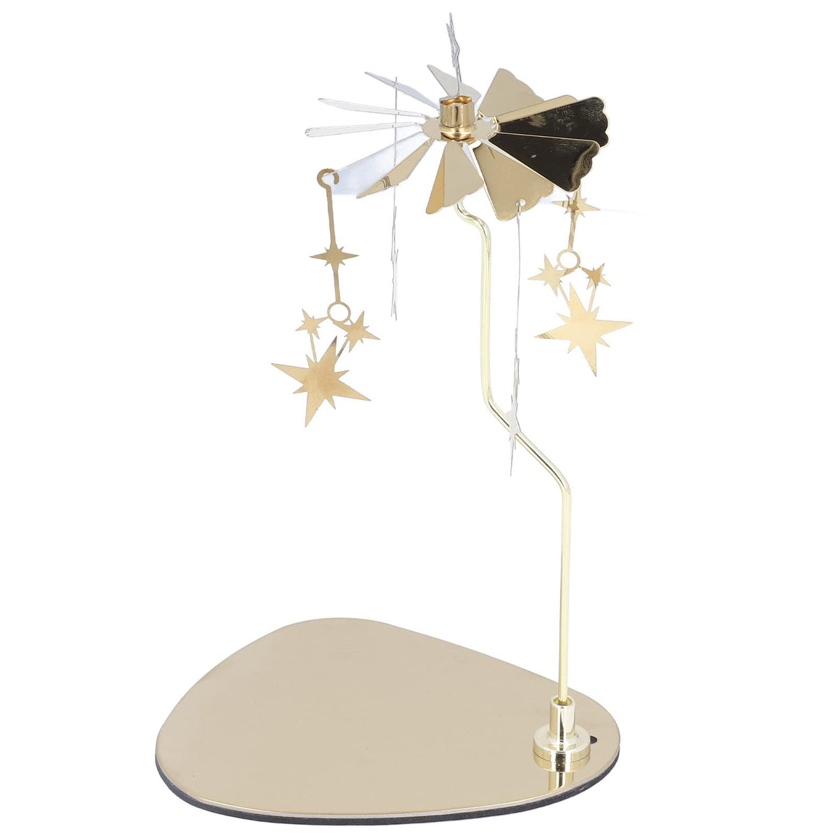 Candle Holder Round Triangle, Metal Wind Candlestick Carousel Candle Tea Light Holder for Home Decoration for Mom Women Wife (Gold Star (No Candle Cup))