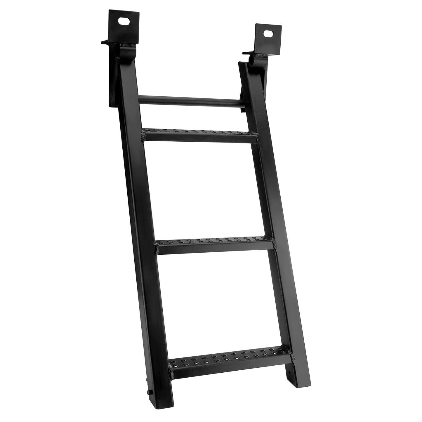3-Rung Truck Retractable Steps for Pickup Trailer Bed Stepper Non-Slip Tread L-Shaped Bracket Black Flatbed Truck Hitch Ladder Universal