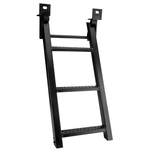 3-Rung Truck Retractable Steps for Pickup Trailer Bed Stepper Non-Slip Tread L-Shaped Bracket Black Flatbed Truck Hitch Ladder Universal