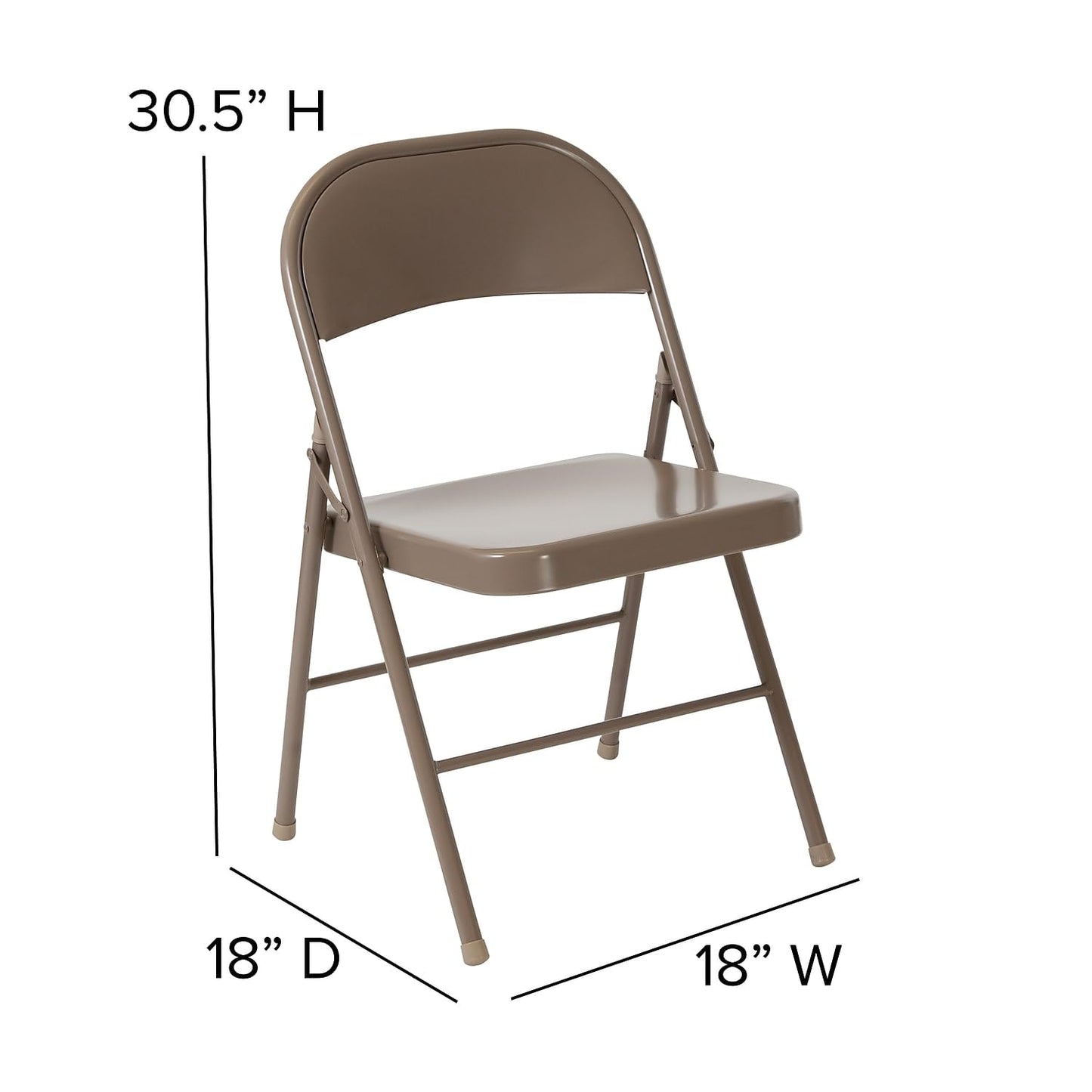 Flash Furniture 2 Pack HERCULES Series Double Braced Beige Metal Folding Chair