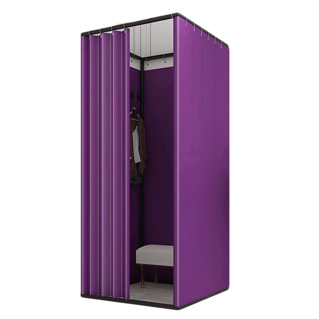 ZTIOMUK Square Fitting Room, Portable Dressing Room Frame with Curtain and Hook, Changing Room for Clothing Store, Boutiques, Office