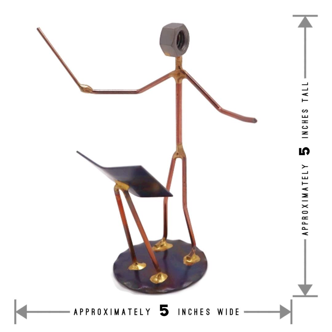 Musical Director Handmade Metal Figurine by Rock Creek Metal Craft - Hand Welded Metal Art & Recycled Metal Sculptures - Unique Desk Accessories, Medical Office Decor, & Musical Director Gifts