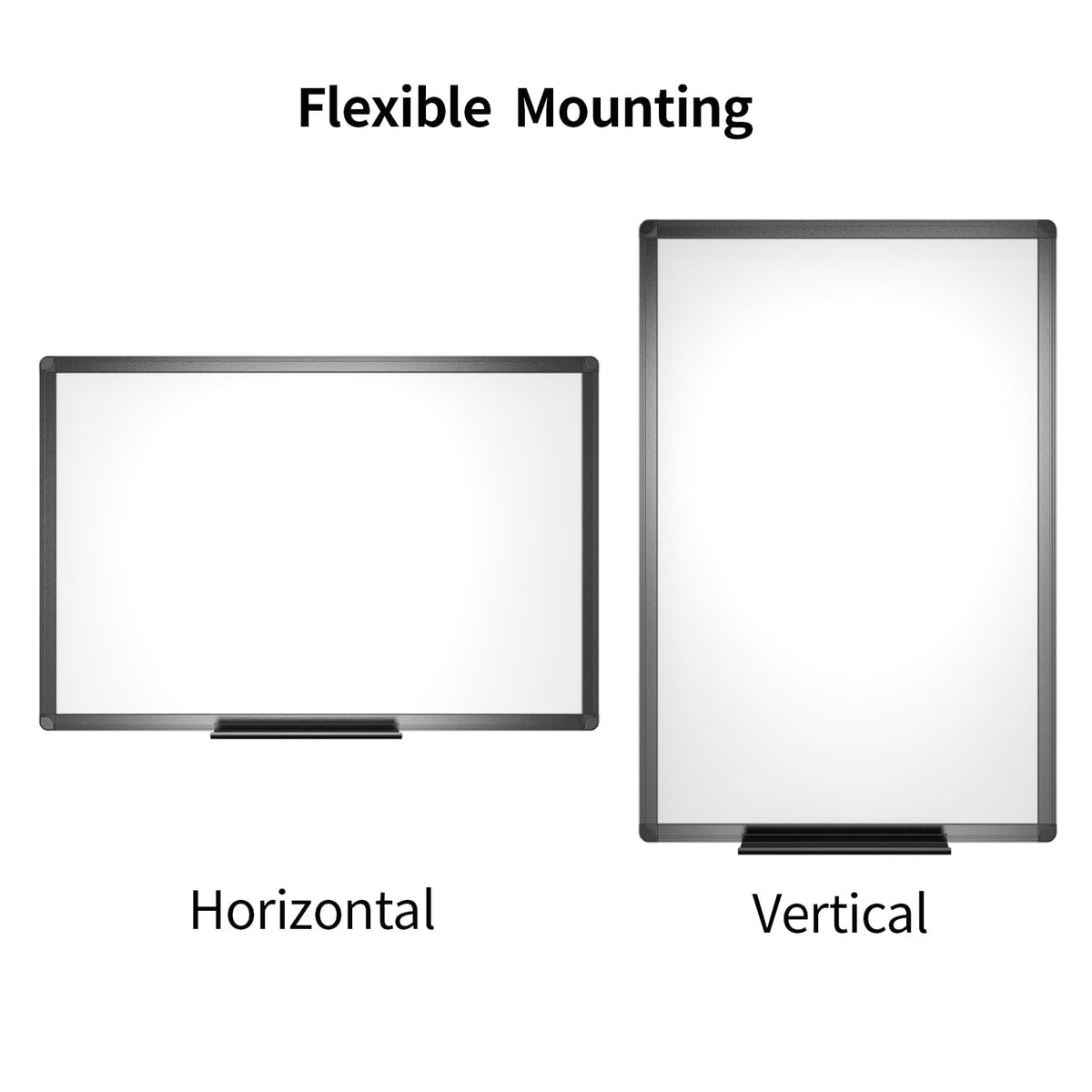 VIZ-PRO Magnetic Whiteboard/Dry Erase Board with Black Aluminium Frame, 48 X 24 Inches, Includes 1 Eraser & 2 Markers & 4 Magnets