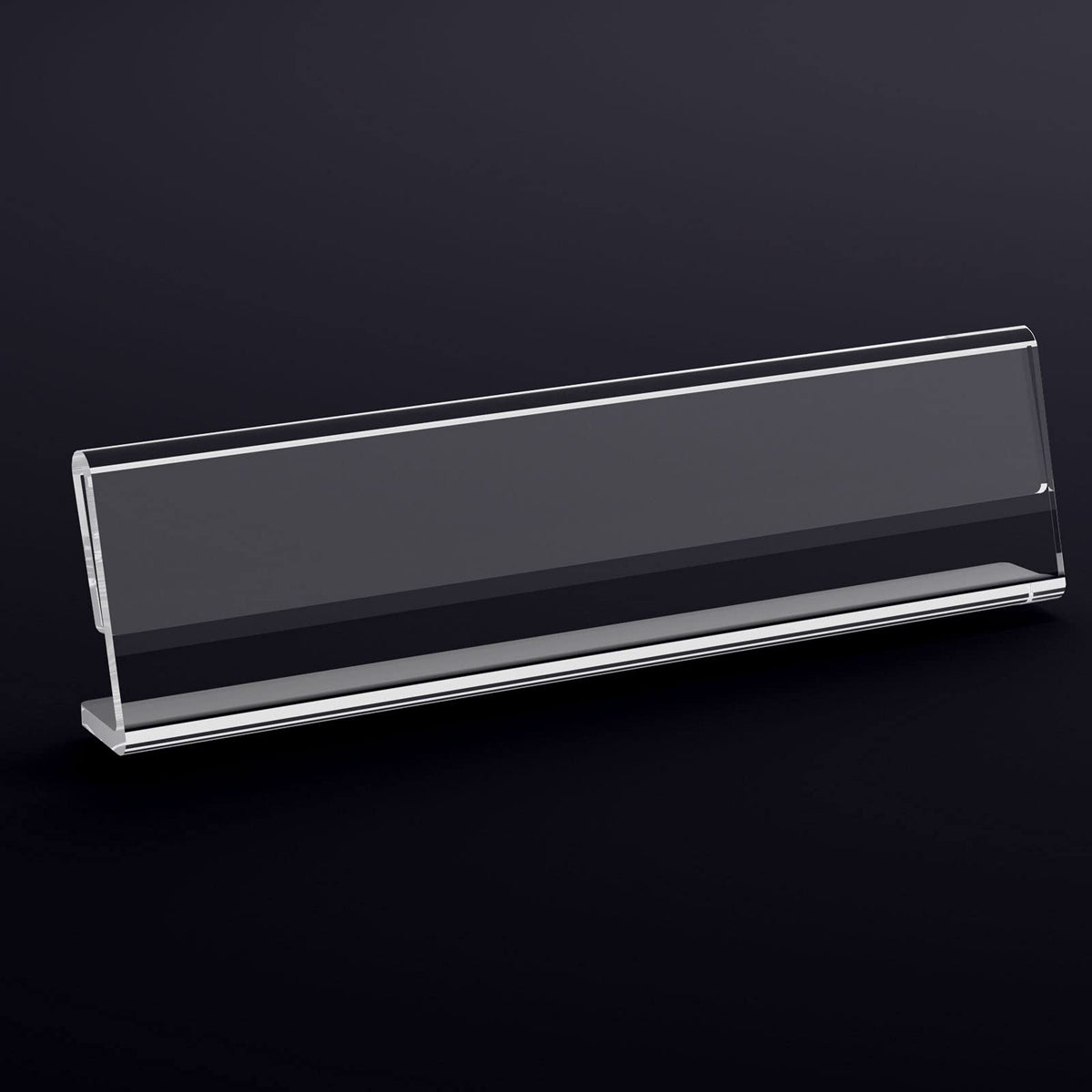 Acrylic 12 Pack Name Plates for Desks, AITEE 2x8 Clear Desk Name Plate Personalized, Desk Sign Holder for Table Display, Tent Name Plate Display for Office Conference, Business Event/School Classroom