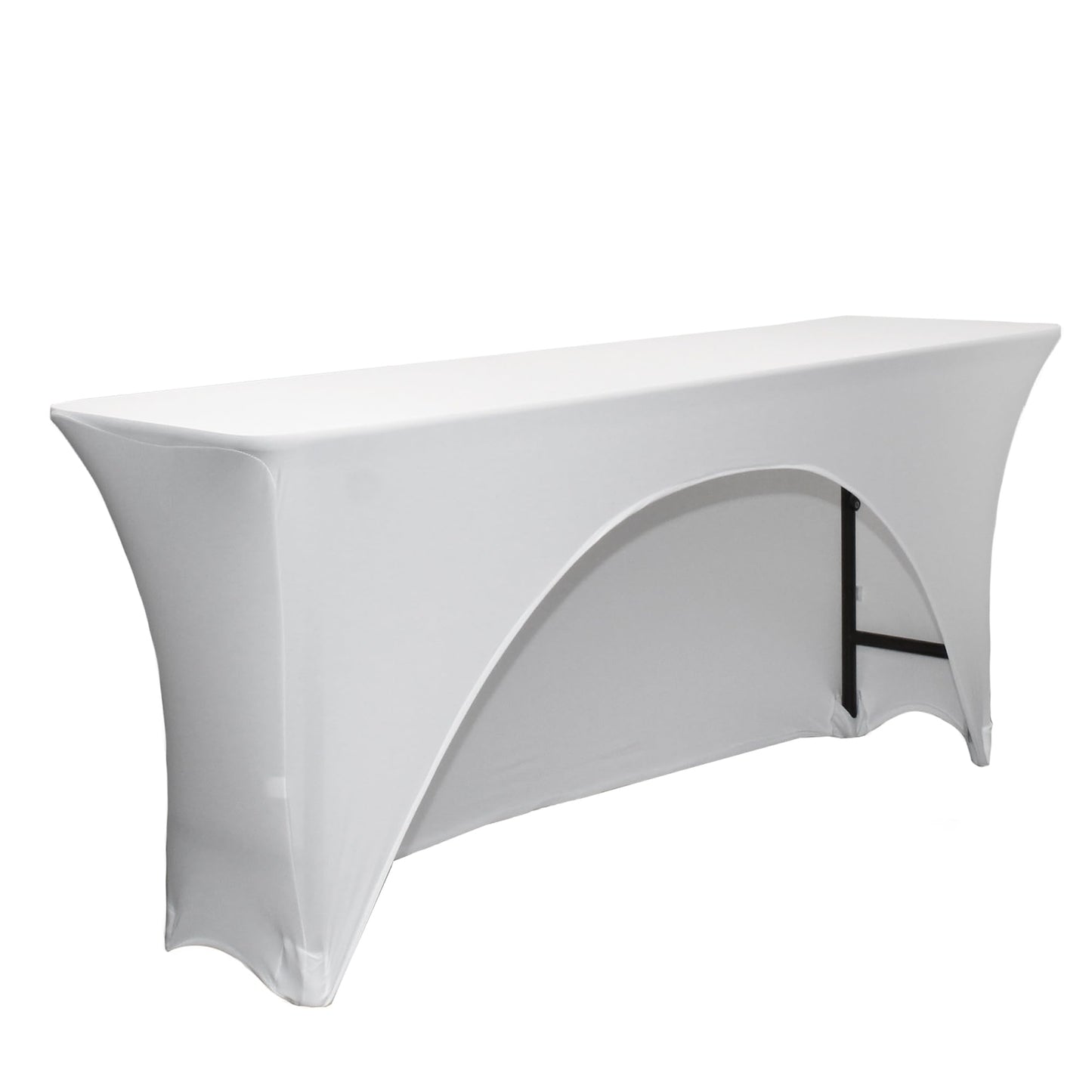 YOUR CHAIR COVERS - Spandex 6 Ft x 18 Inches, Narrow Classroom Open Back Rectangular Training Stretch Tablecloth - White