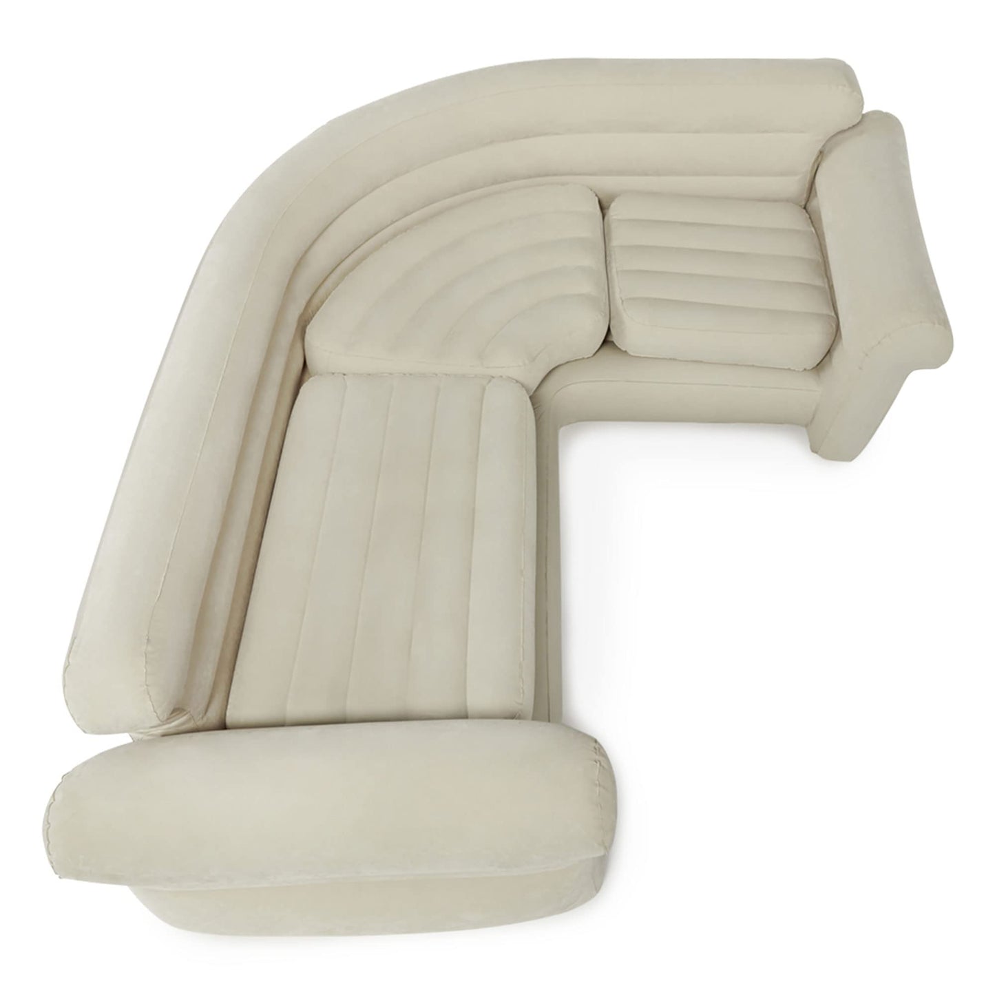 Intex Inflatable Corner Sofa, L-Shaped Couch with 880 lb. Weight Capacity, 2-in-1 Valve for Easy Indoor Setup, 101" x 80" x 30”