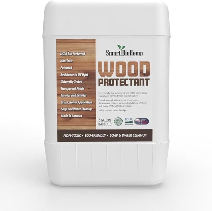 Plant-Powered 5-Gallon Wood Protectant, Protects Wood from Water & UV Rays