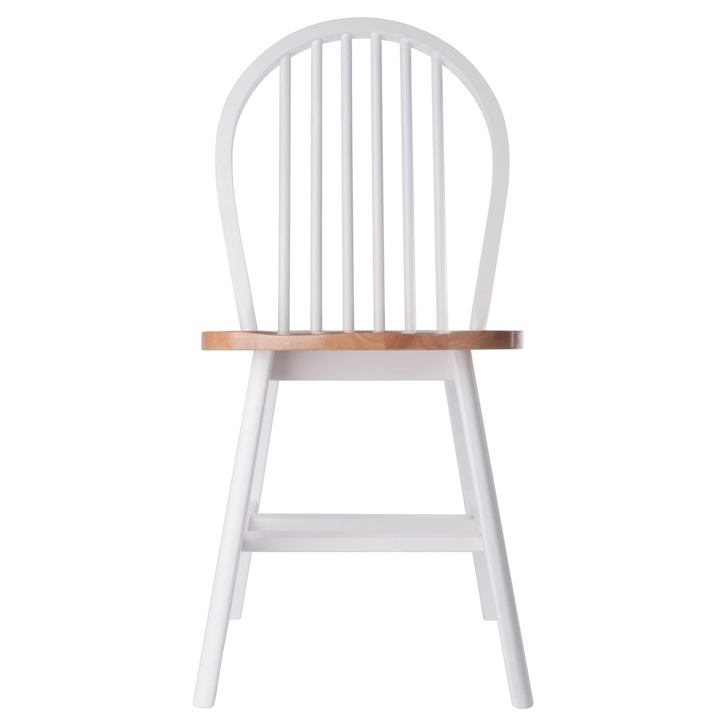 Winsome Windsor 2-Piece Chair Set in Natural/White, Classic Ladder Backed Kitchen & Dining Room Chairs, Simple & Elegant Home Seating Solution, Great for Office, Hallway, Bedroom