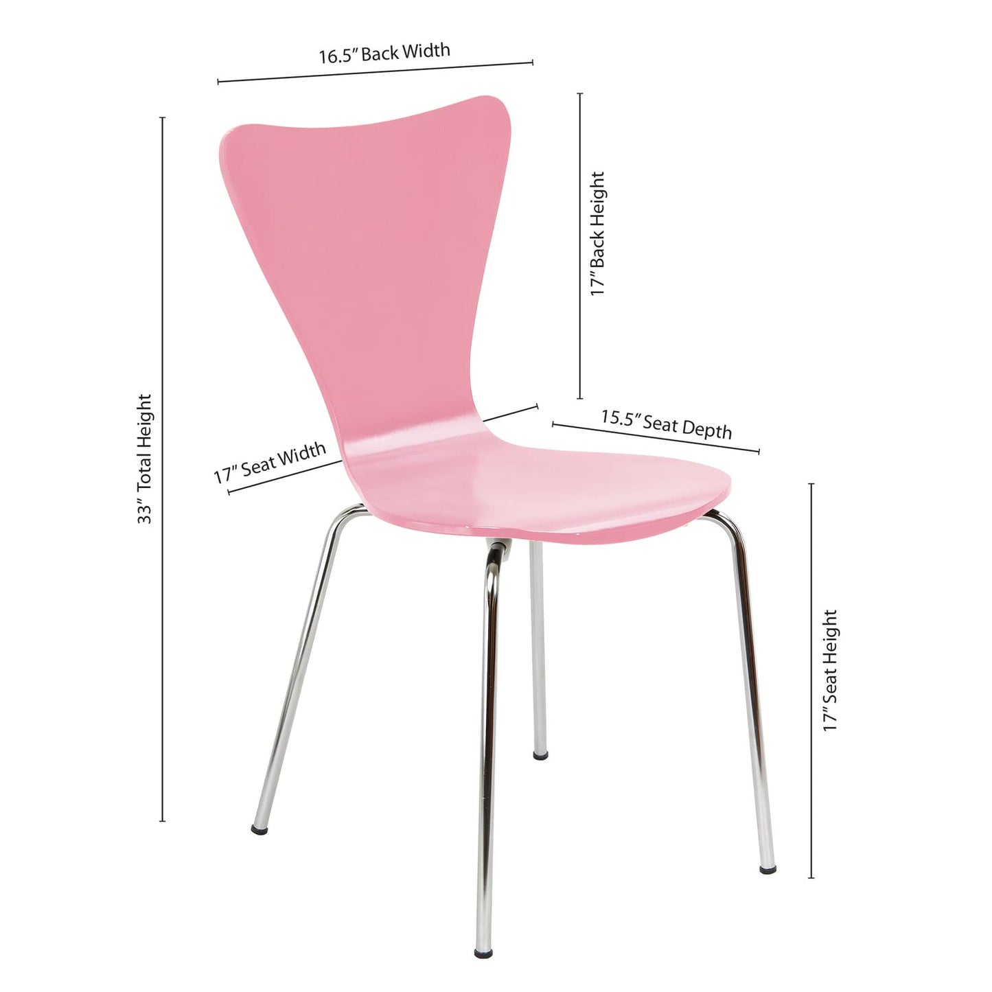Legare Bent Plywood Chair, Pink