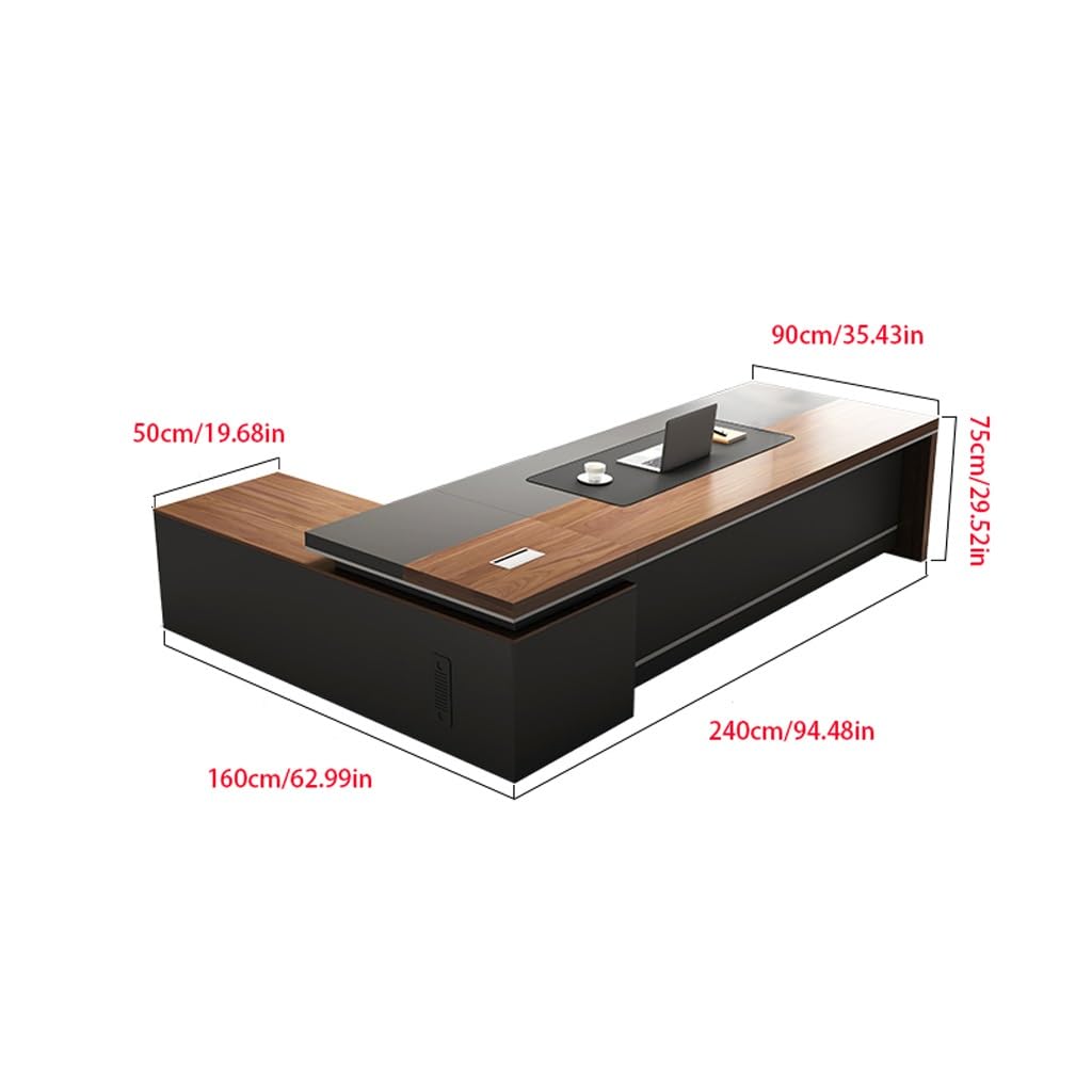 ULTRAWAVE Computer Desk Home Office Desk Executive Desk, Modern CEO/Manager Desk, Executive Table, Large Desk Furniture