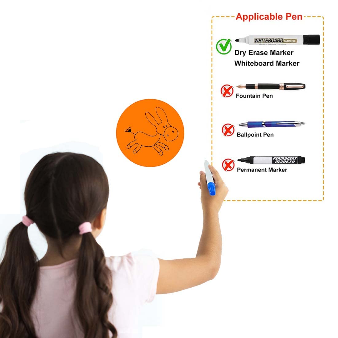 ELANE 48 Pcs Colorful Dry Erase Dots for Classroom Tables, Board for Desk, Sticker for Wall, Tables (6 Inch) (48)