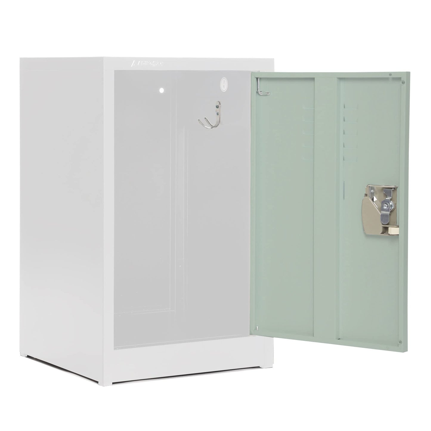 AdirOffice Kids Steel Metal Storage Locker - Heavy Duty Storage Organizer with Key and Hanging Rods - Ideal for Home, Gym & School - (24 in 1 Door, Misty Green)
