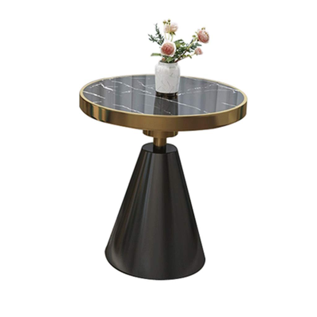 HUSHHAAMPP Small Coffee Table Marble Mini Coffee Tables End Tables with Stainless Steel e for Living Room Reception Room Light Luxury Sofa Tables with Drawers (Color : White) (All Black)