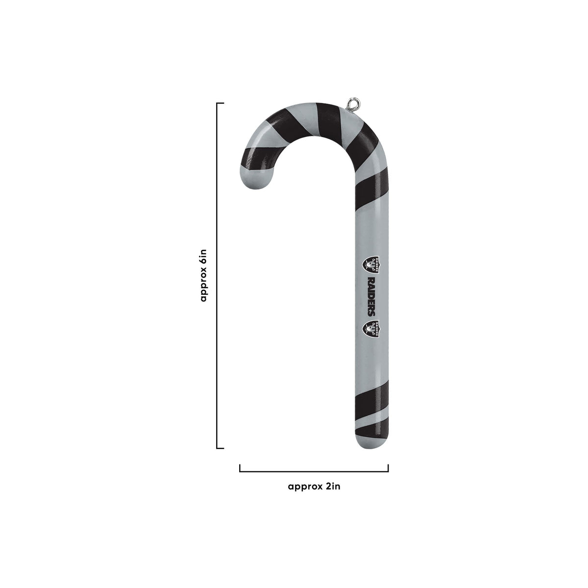 FOCO Las Vegas Raiders NFL 12 Pack Candy Cane Ornament Set