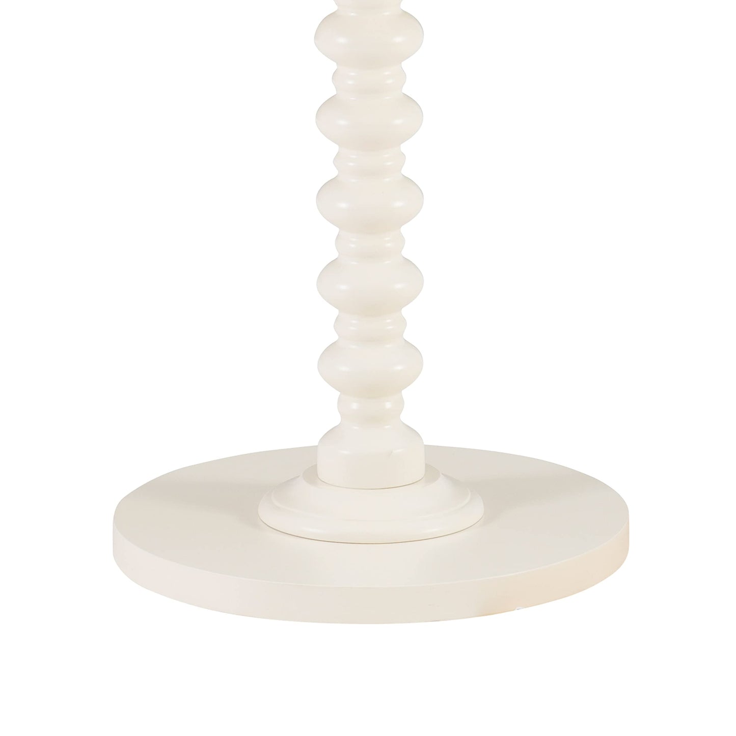 Powell Tarkin Round Off White Turned Spindle Pedestal Side Accent Table