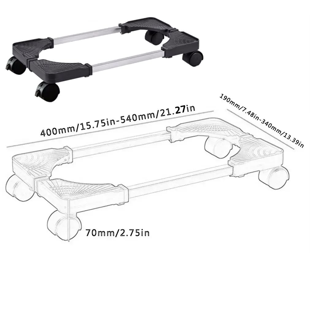 MshinbeAmy Desktop Computer Tower Rolling Holder, Mobile CPU Stand with 4 Caster Wheel & Adjustable Width Fits Most Desktop Towers - Desktop CPU Holder Cart Riser