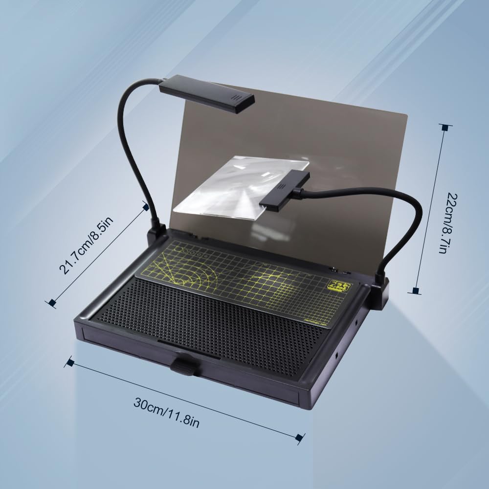 Portable Workbench for Cutting and Assembly Workbench with Drawer, Model Kit Tool for Building, Model Kit Tools with LED Lights, for High-Precision WorkMagnifiers.