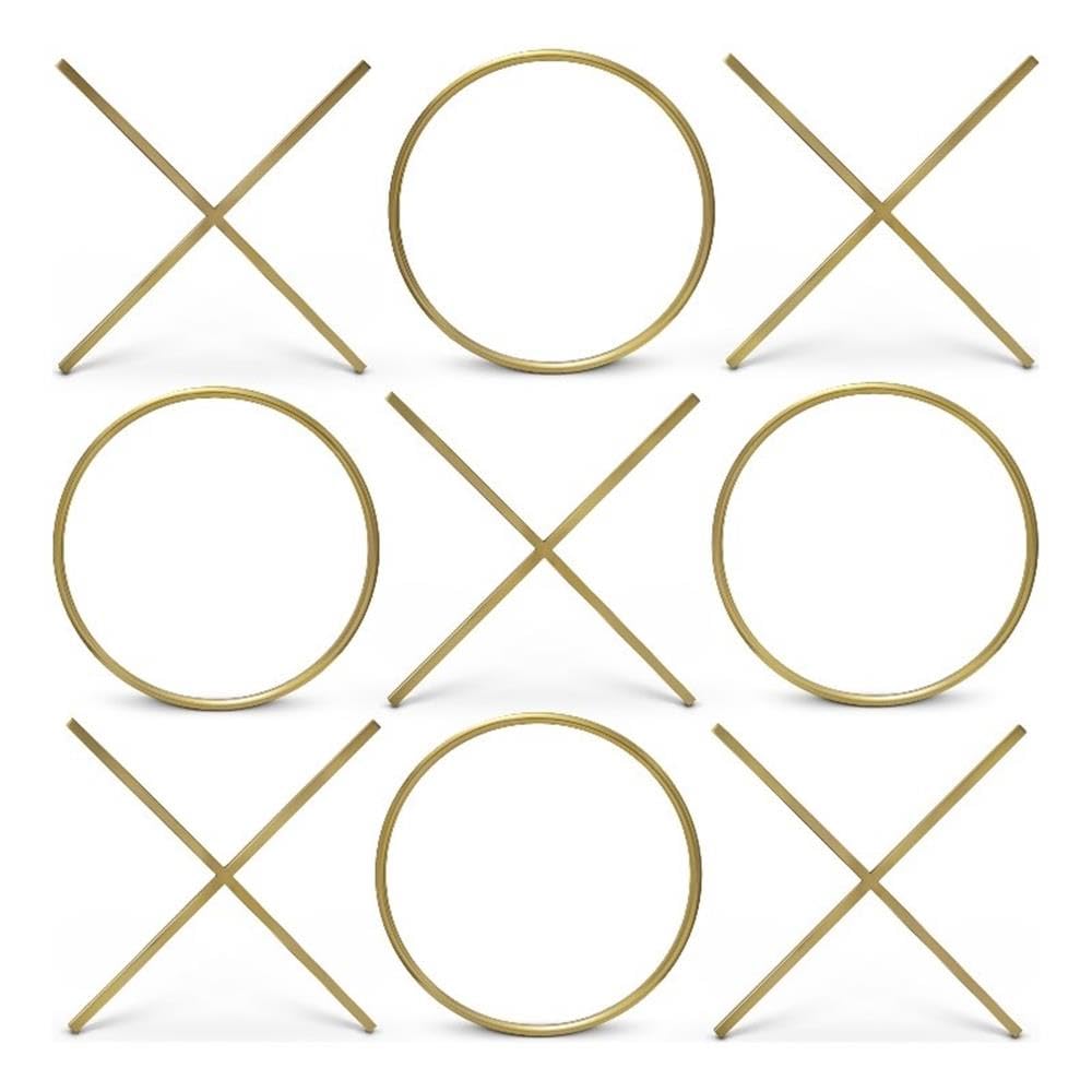 Meridian Furniture 432 XOXO Collection Modern | Contemporary Stainless Steel Wall Decor, Gold, 66.75" W x .75" D x 66.75" H