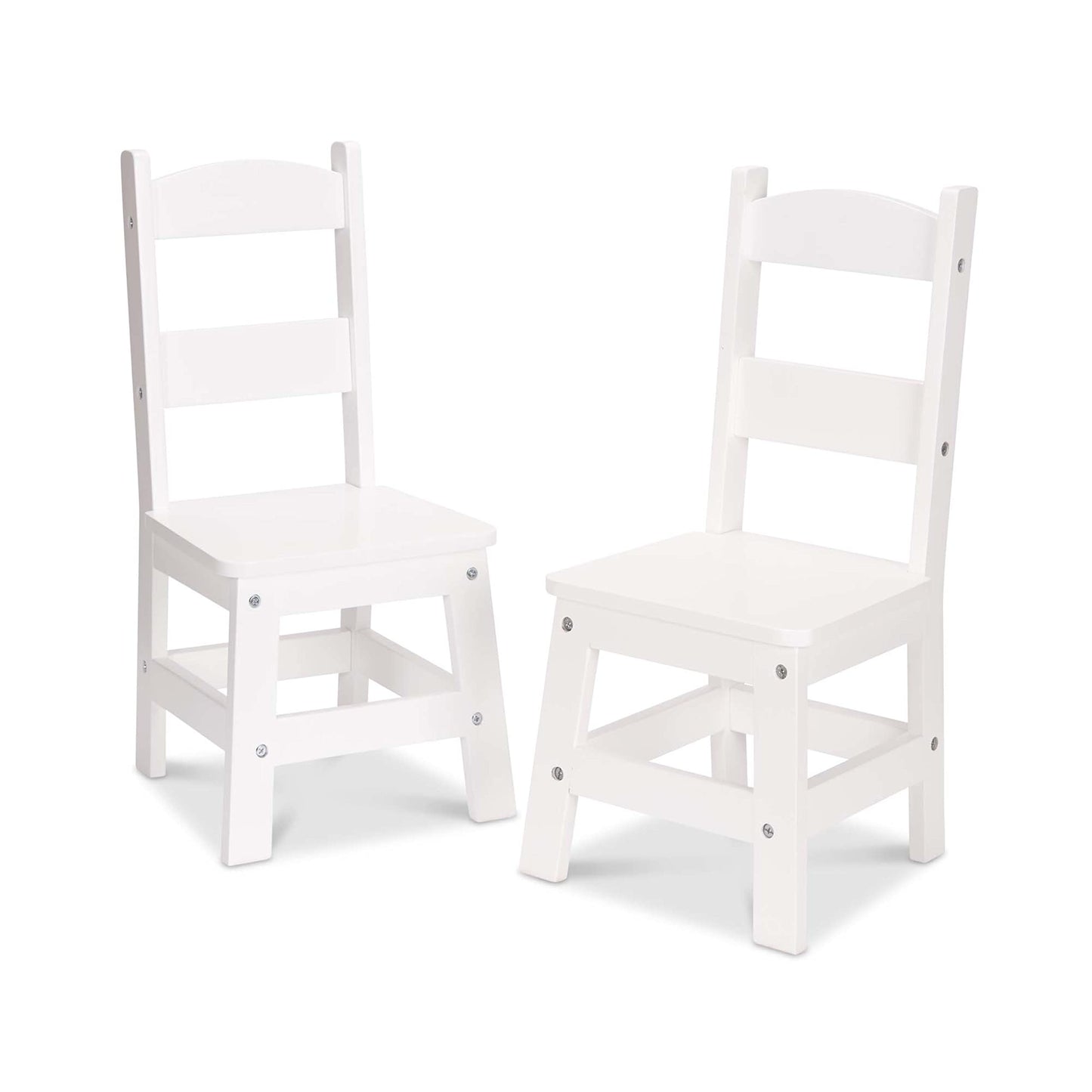 Melissa & Doug Wooden Chairs, Set of 2 - White Furniture for Playroom