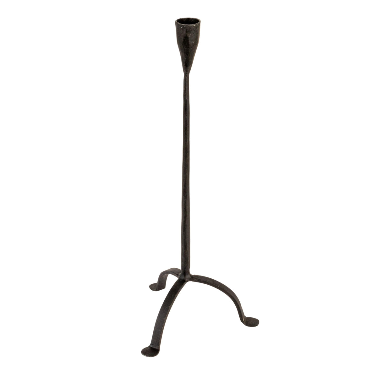 Creative Co-Op 16" H Hand-Forged Cast Metal Footed Taper Holder, Black