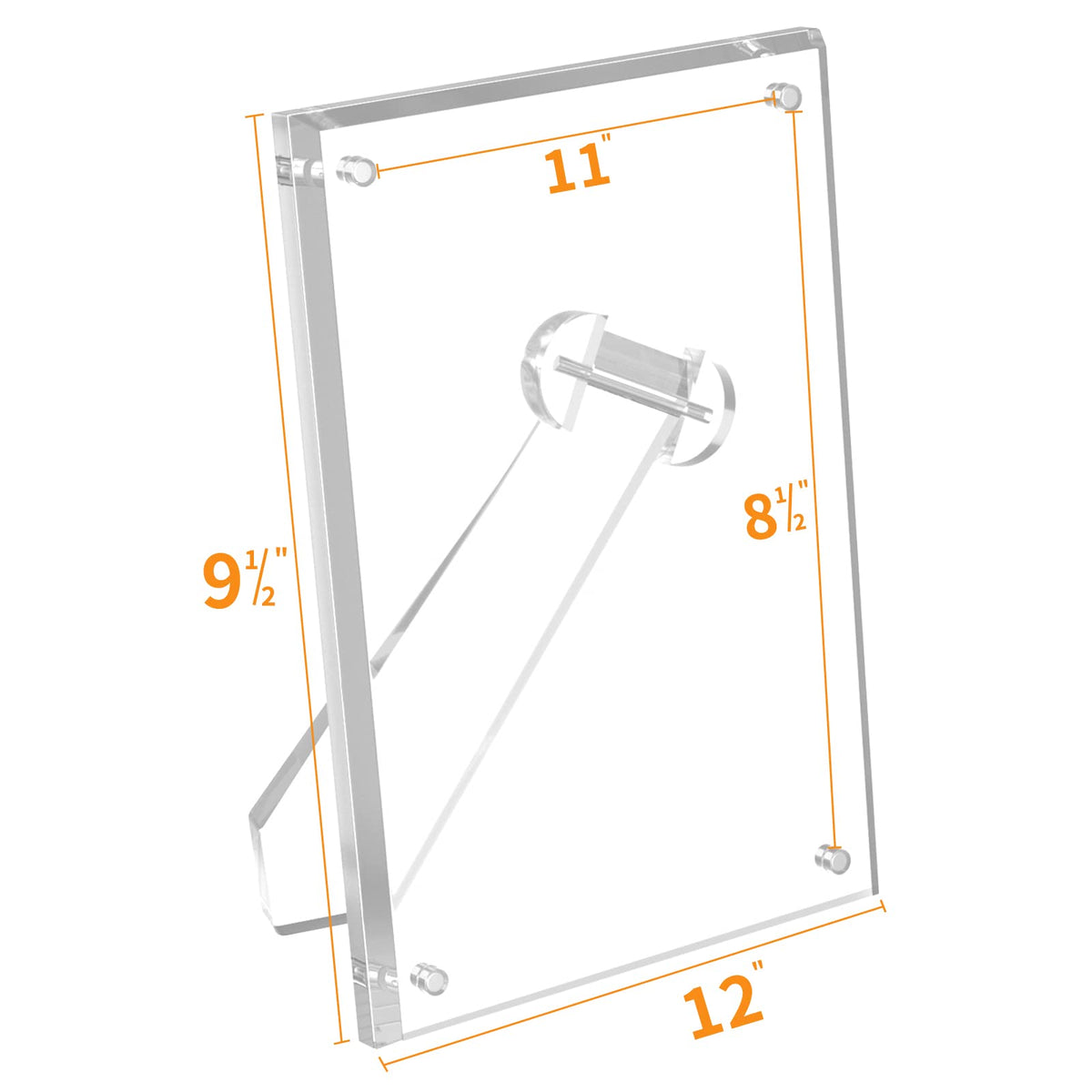NIUBEE 8.5 by 11 Acrylic Picture Frame,Clear Document Certificate Frames with Magnets for Marriage Graduation, 2 Pack