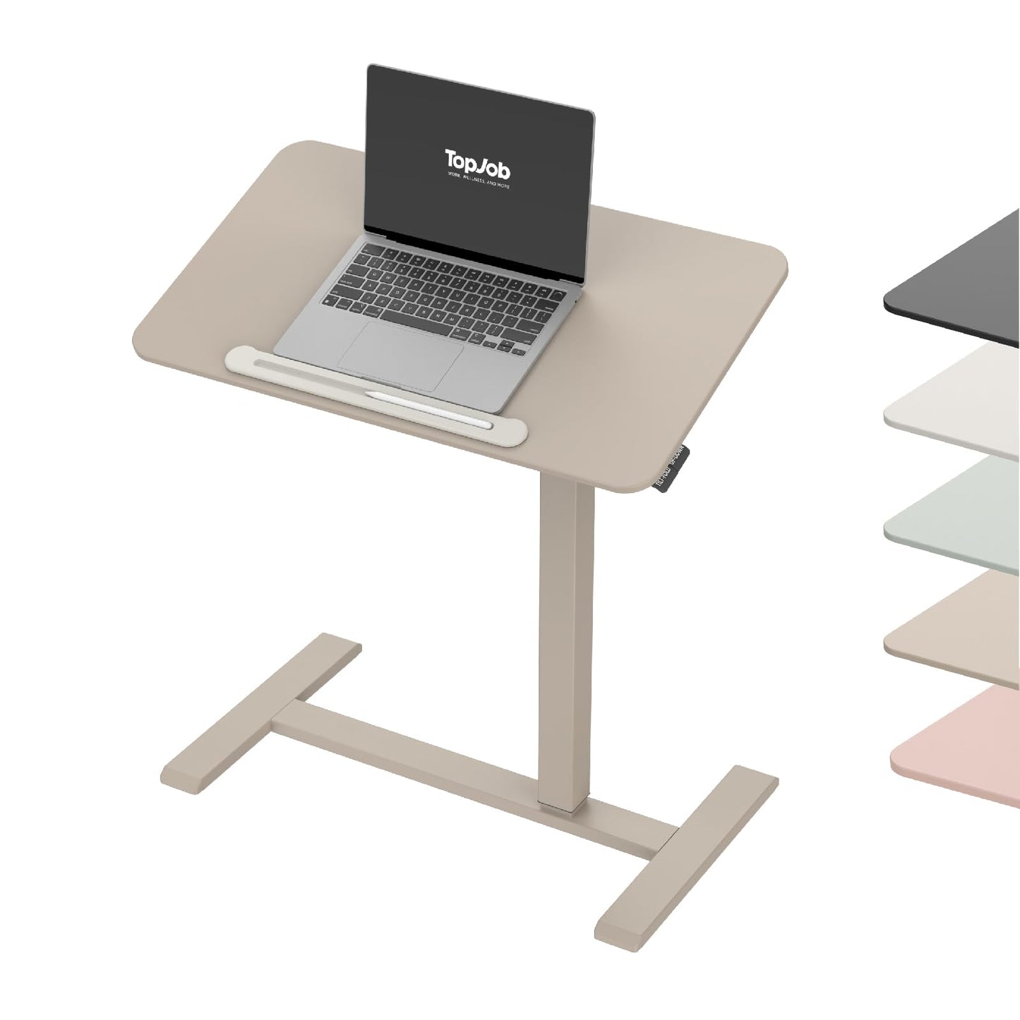 TopJob AnyDesk Nest Pro Sit Standing Desk, Portable Folding Stand Desk with Hidden Wheels, Computer Workstations, Home Use, Couch Side Table, Bedside Table, Kitchen Prep Table, Cordless (Sand)