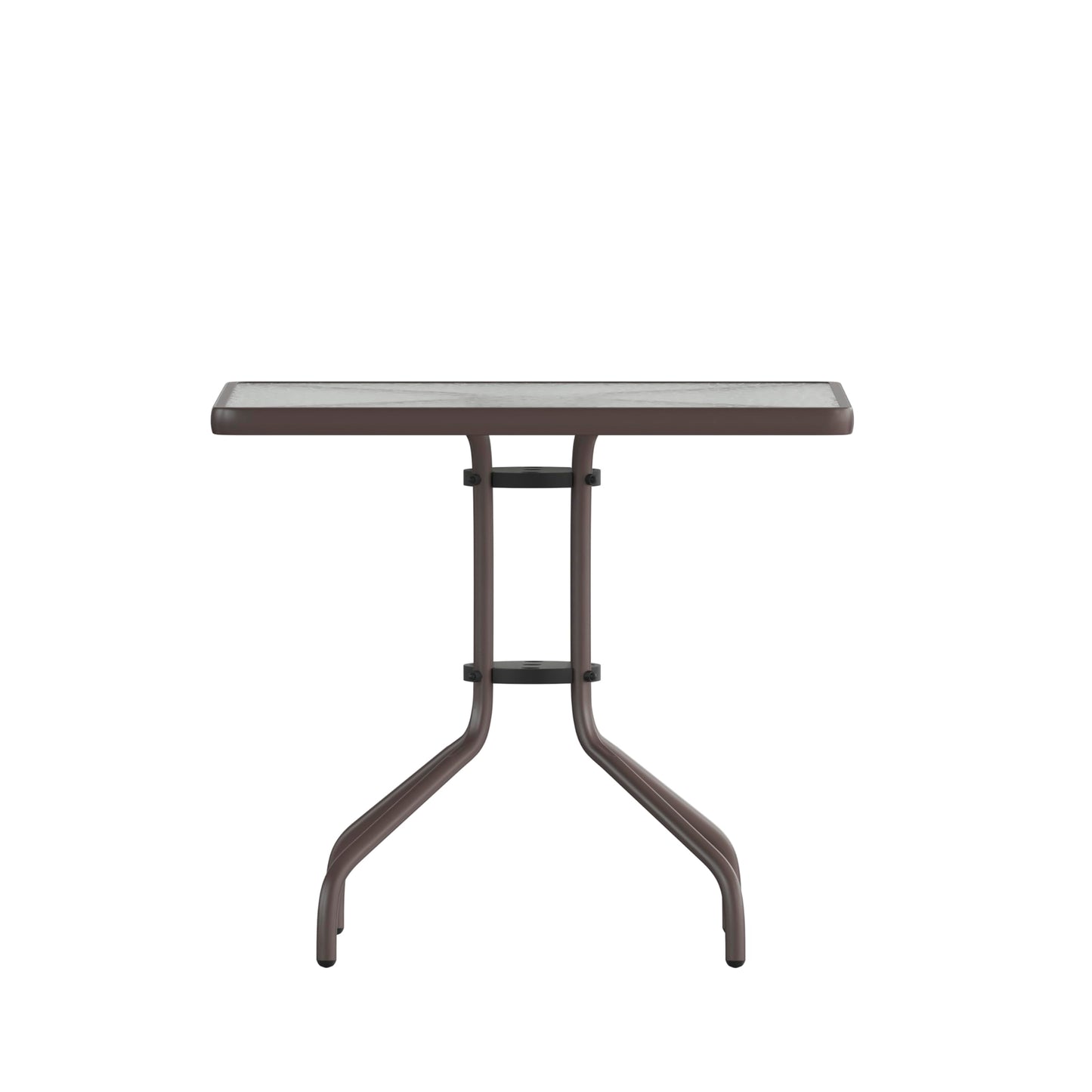 Flash Furniture Barker 31.5'' Square Tempered Glass Metal Table, Bronze