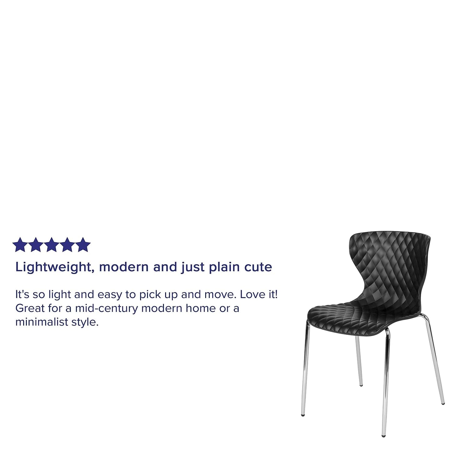 Flash Furniture Lowell Plastic Stacking Chairs for Waiting Rooms and Offices, Ergonomic Lobby Chairs with Patterned Back and Seat, Set of 4, Black