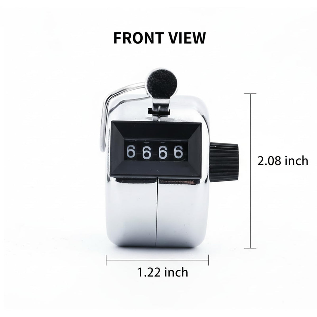 ARUDYREV 4 Pack Digital Tally Counter, Metal Handheld Clicker in Silvery and Black, Manual Counter for Knitting, Crochet, People Counting