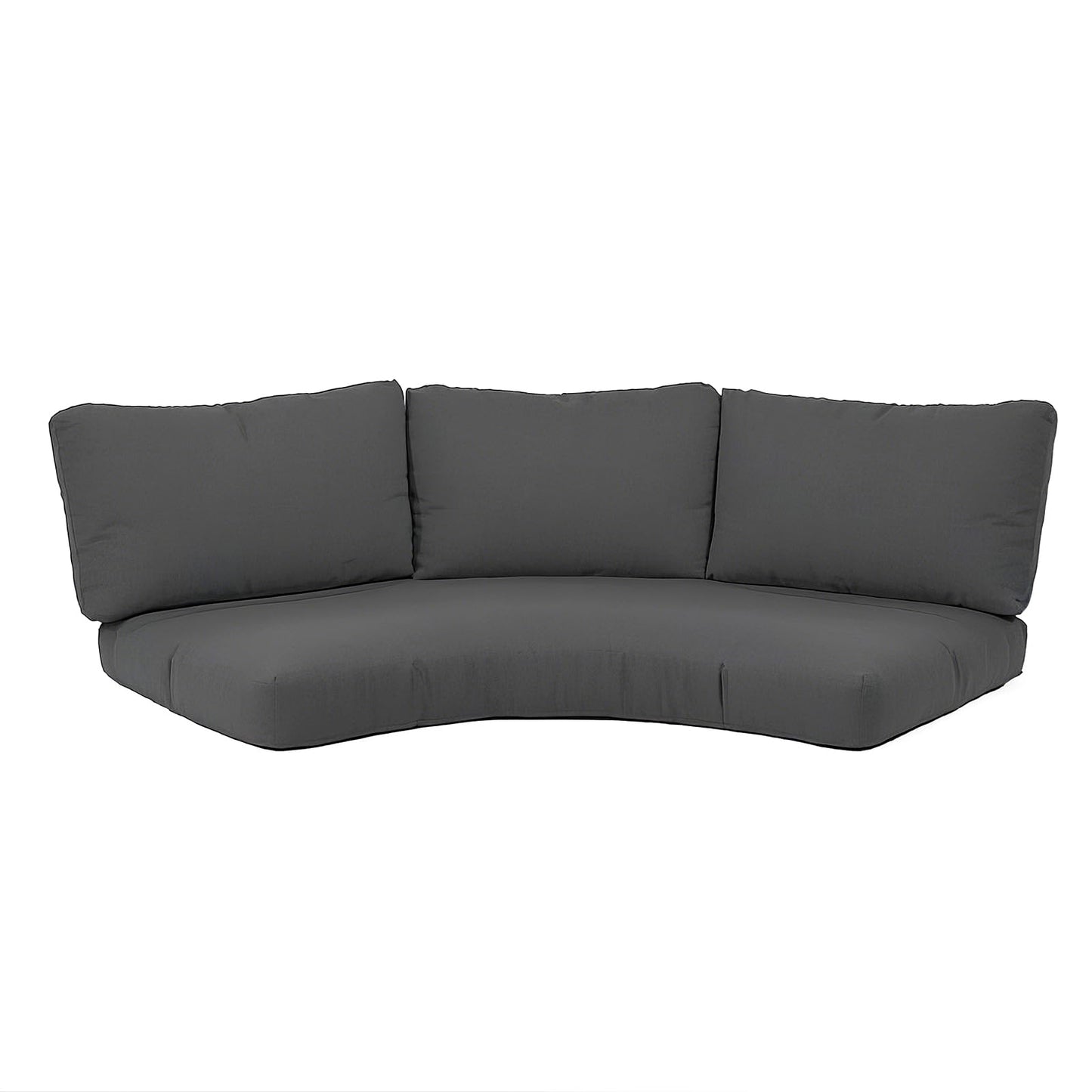 MFPMTUXO Outdoor Curved Sofa Cushion Cover with Zipper & Anti-Slip Particles, Half Moon Patio Furniture Cushions Covers Waterproof, Olefin Fabric-ONLY Cover (Dark Grey, 77/40 * 28 * 5.3inch)