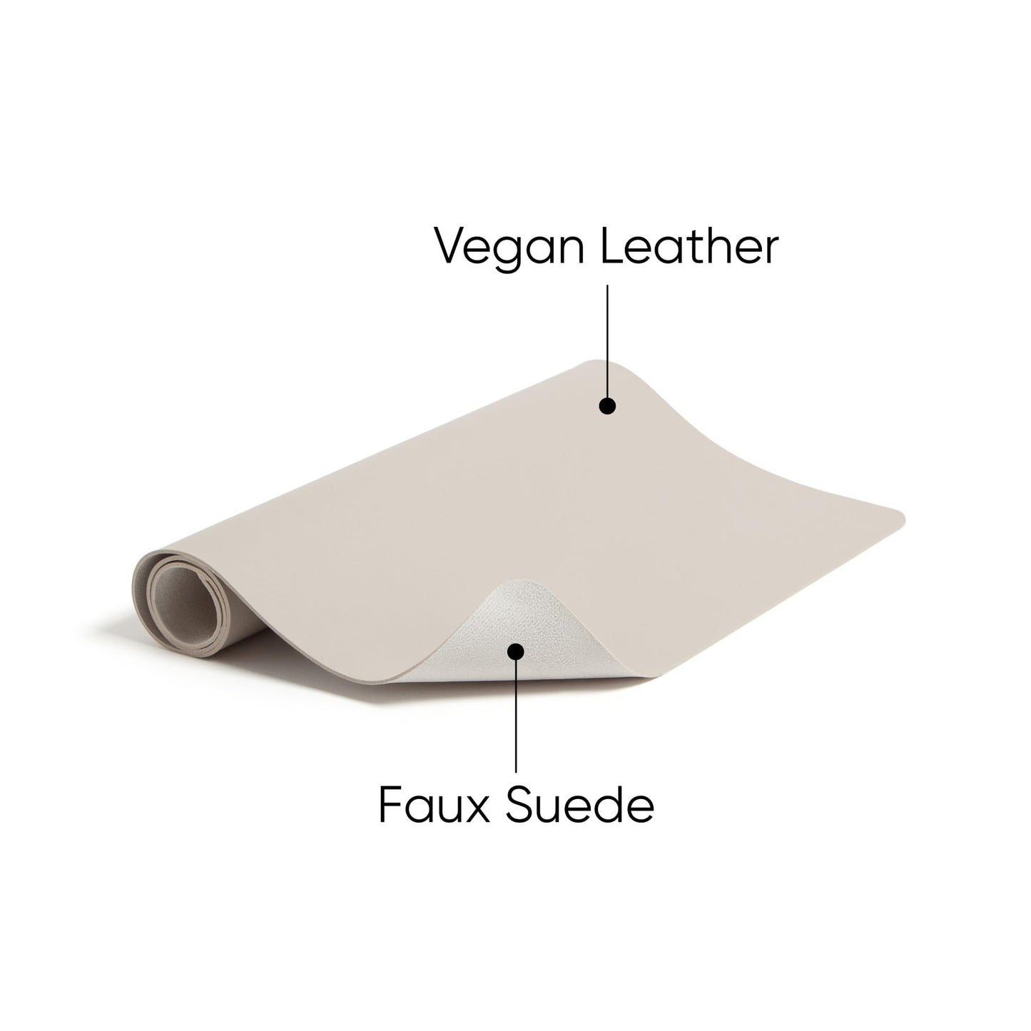 Smead Desk Pad, Vegan Leather Desk Mat with Non-Slip Faux Suede Backing, Perfect Desk Organizer for Office Decor, 36” x 17” Large, Sandstone (64826)