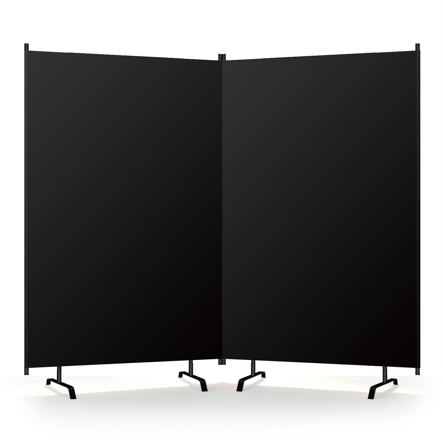Room Divider Panel, Siebwin 2 Panel Folding Privacy Screens with Wider Feet, 8 Ft Portable Room Partition for Room Separator, Room Divider Screen Partition Room Dividers Freestanding
