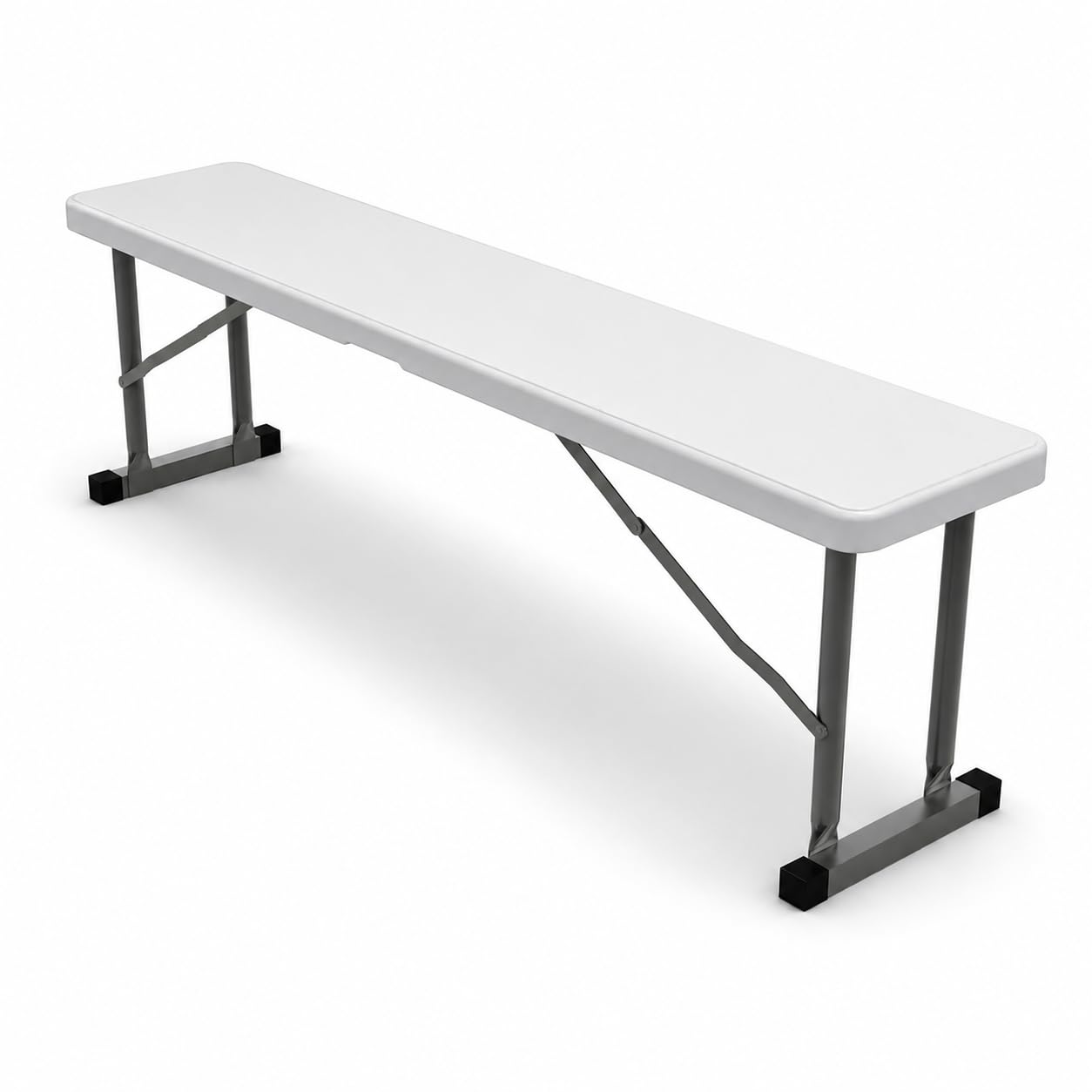 New Home Era 2.75ft Plastic Folding Bench – Lightweight and Portable White Resin with Durable Steel Frame, 33”x8”x16” - (Pack of 1, White, 2.75 Feet)