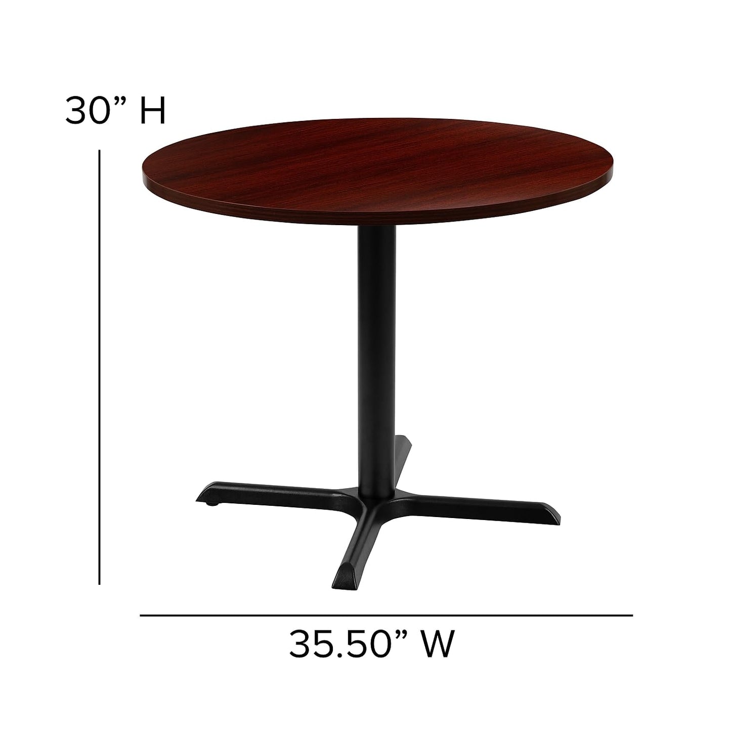 Flash Furniture Chapman 36" Round Multi-Purpose Conference Table with Cross Base in Mahogany